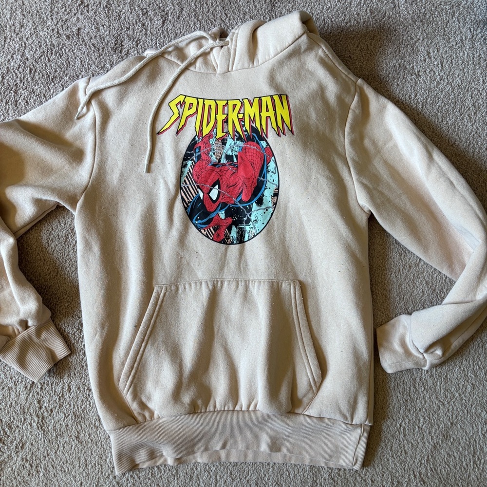 Marvel Spider-Man Cream Hoodie for Men